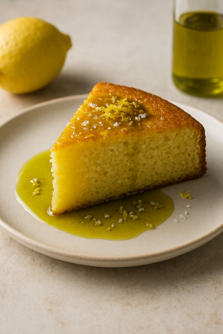 Lire la suite à propos de l’article Gâteau à l’huile d’olive, citron & fleur de sel